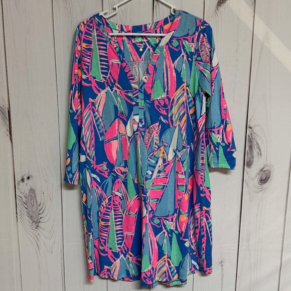 Lilly Pulitzer Ali Dress Out to Sea L Style 20417 EUC - Picture 1 of 11